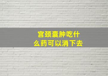 宫颈囊肿吃什么药可以消下去