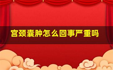 宫颈囊肿怎么回事严重吗