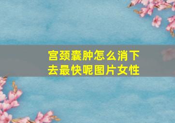 宫颈囊肿怎么消下去最快呢图片女性