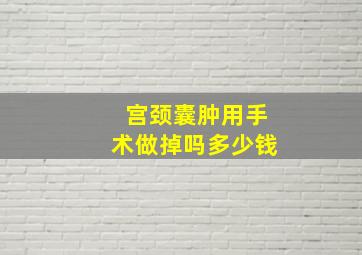 宫颈囊肿用手术做掉吗多少钱