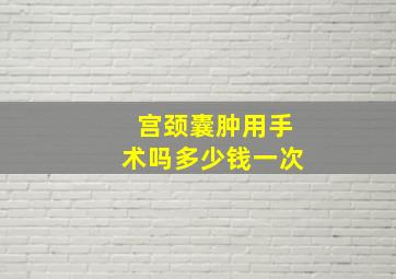 宫颈囊肿用手术吗多少钱一次