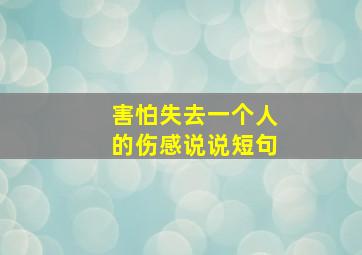 害怕失去一个人的伤感说说短句