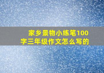 家乡景物小练笔100字三年级作文怎么写的