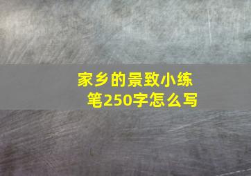 家乡的景致小练笔250字怎么写