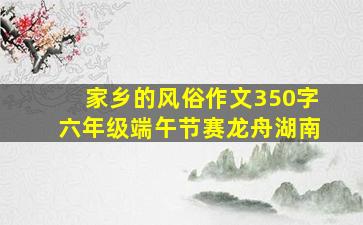 家乡的风俗作文350字六年级端午节赛龙舟湖南