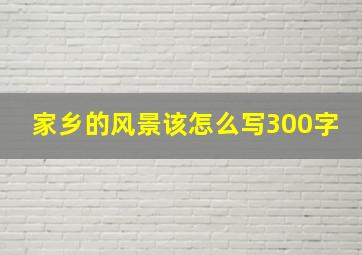 家乡的风景该怎么写300字