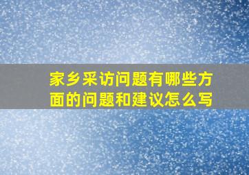 家乡采访问题有哪些方面的问题和建议怎么写