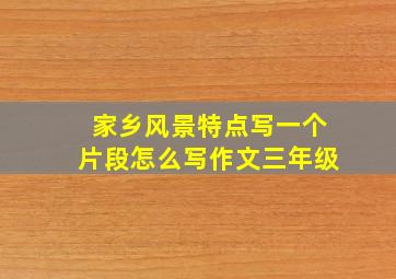 家乡风景特点写一个片段怎么写作文三年级