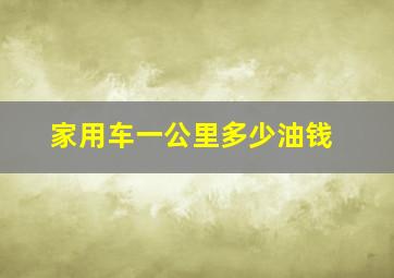 家用车一公里多少油钱