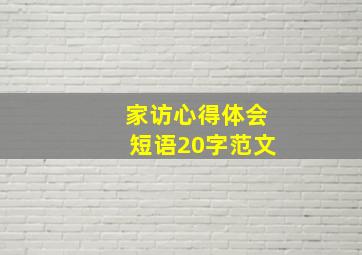 家访心得体会短语20字范文