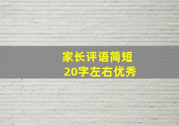 家长评语简短20字左右优秀