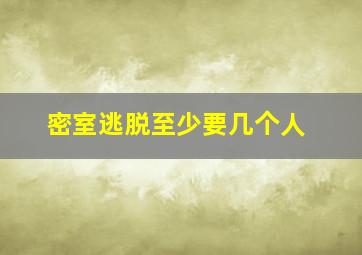 密室逃脱至少要几个人