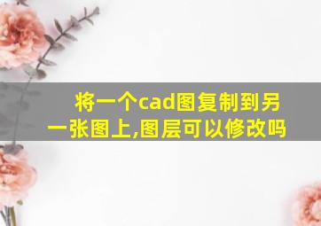 将一个cad图复制到另一张图上,图层可以修改吗