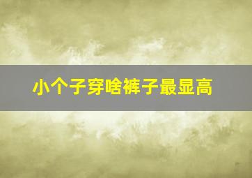 小个子穿啥裤子最显高