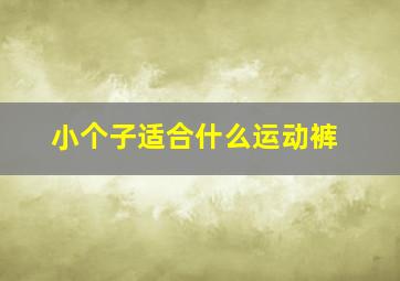 小个子适合什么运动裤