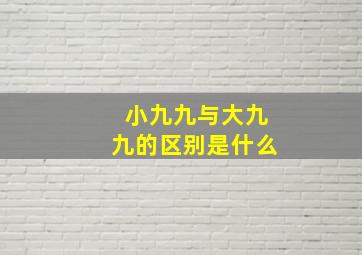 小九九与大九九的区别是什么