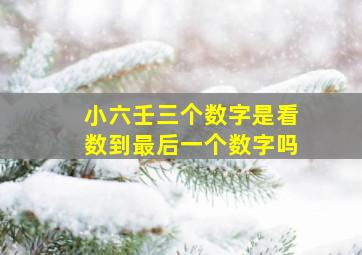 小六壬三个数字是看数到最后一个数字吗