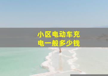 小区电动车充电一般多少钱