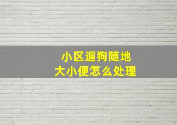 小区遛狗随地大小便怎么处理