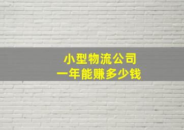 小型物流公司一年能赚多少钱