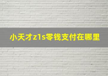 小天才z1s零钱支付在哪里