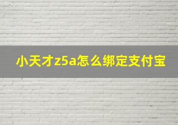 小天才z5a怎么绑定支付宝