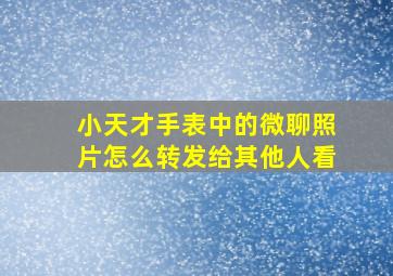 小天才手表中的微聊照片怎么转发给其他人看