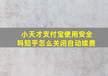 小天才支付宝使用安全吗知乎怎么关闭自动续费