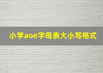 小学aoe字母表大小写格式