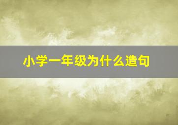 小学一年级为什么造句