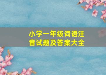 小学一年级词语注音试题及答案大全