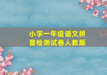 小学一年级语文拼音检测试卷人教版