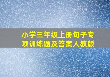 小学三年级上册句子专项训练题及答案人教版