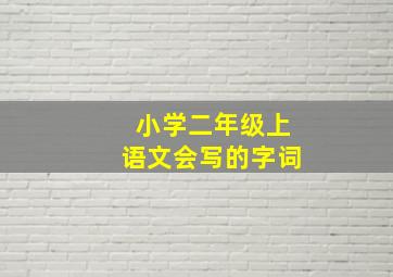 小学二年级上语文会写的字词