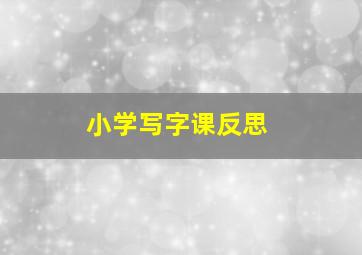 小学写字课反思