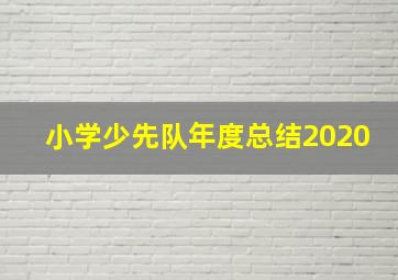 小学少先队年度总结2020