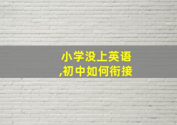 小学没上英语,初中如何衔接