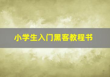 小学生入门黑客教程书