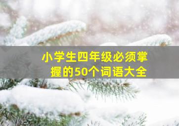 小学生四年级必须掌握的50个词语大全