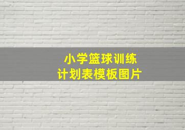 小学篮球训练计划表模板图片