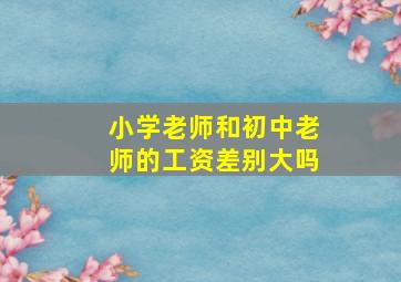 小学老师和初中老师的工资差别大吗