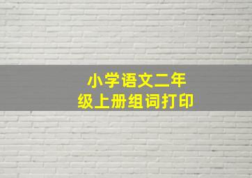 小学语文二年级上册组词打印