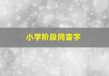 小学阶段同音字