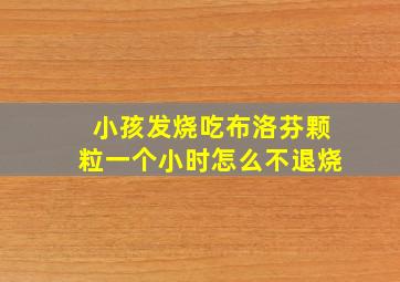 小孩发烧吃布洛芬颗粒一个小时怎么不退烧