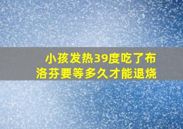 小孩发热39度吃了布洛芬要等多久才能退烧