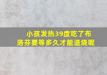 小孩发热39度吃了布洛芬要等多久才能退烧呢