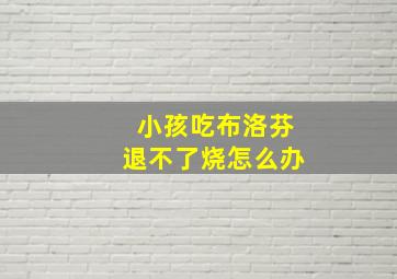 小孩吃布洛芬退不了烧怎么办