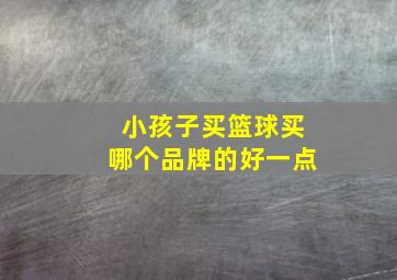 小孩子买篮球买哪个品牌的好一点