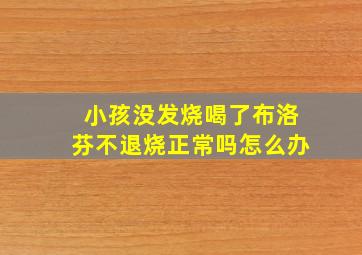 小孩没发烧喝了布洛芬不退烧正常吗怎么办