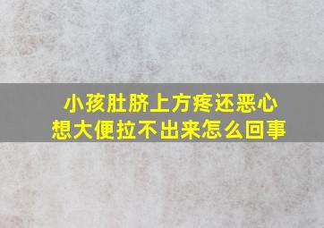 小孩肚脐上方疼还恶心想大便拉不出来怎么回事